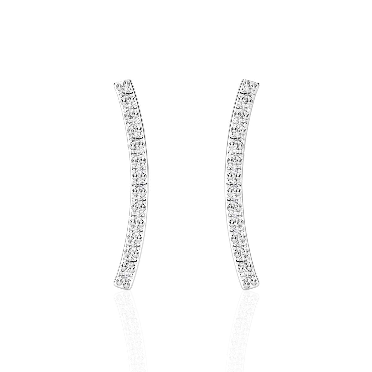 Arc Round Brilliant Diamond Earrings