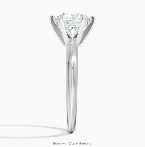 Six Prong Round Brilliant Diamond Engagement Ring