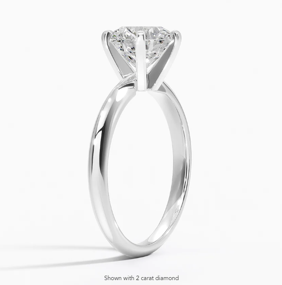 Six Prong Round Brilliant Diamond Engagement Ring