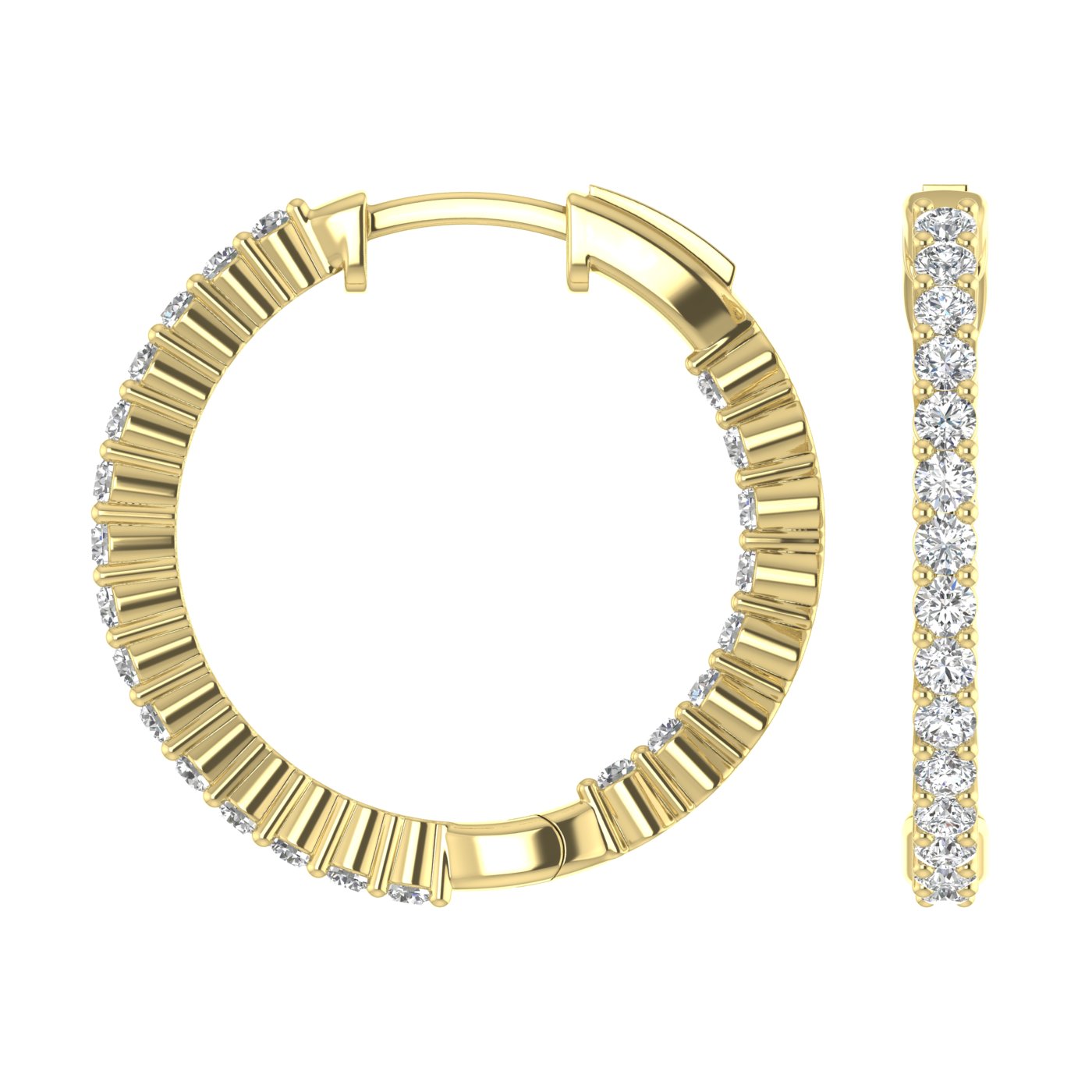 Chelsea Round Brilliant Diamond Hoop Earrings (TCW: 1)