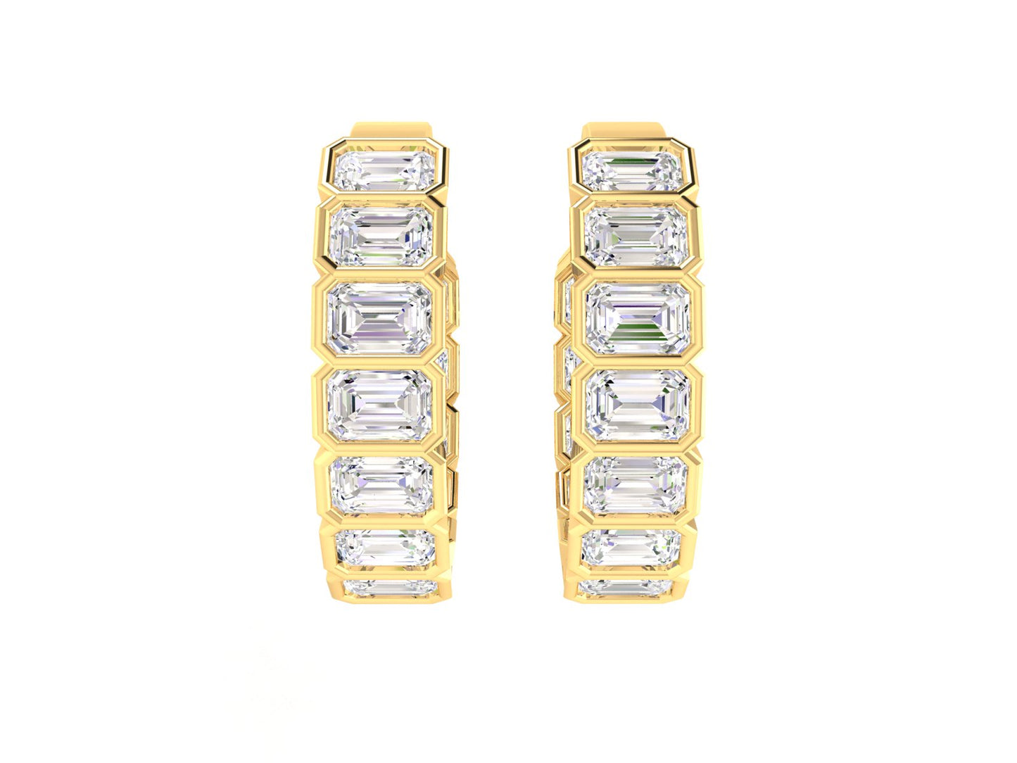 Emerald Bezel Hoops