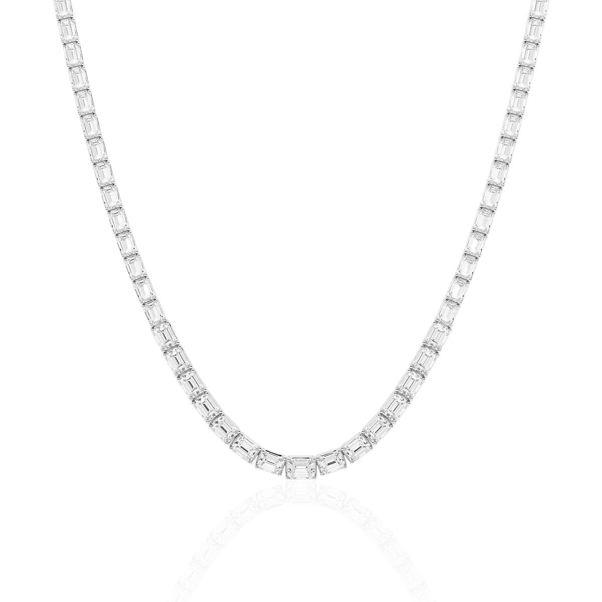 Emerald East-West Tennis Necklace