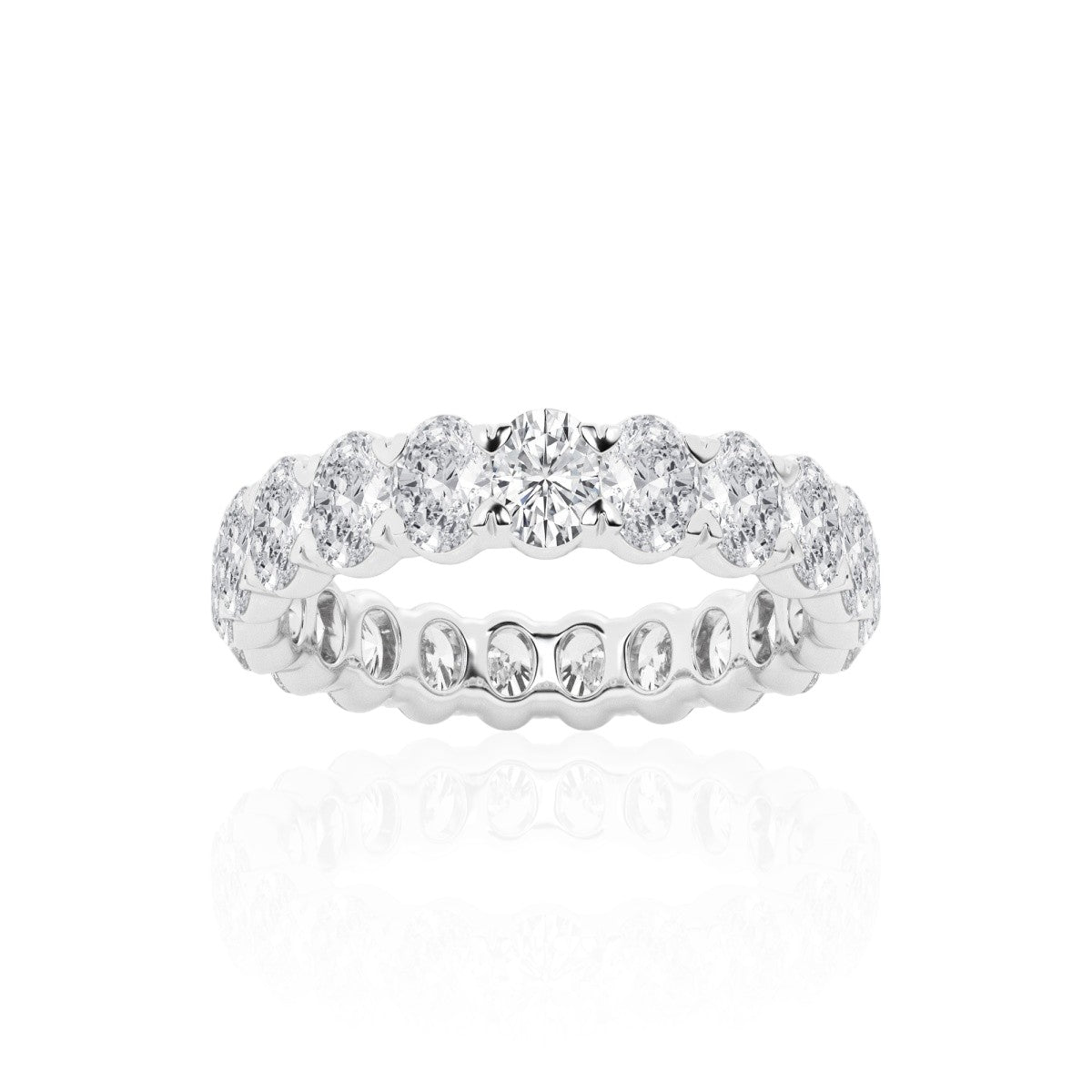 Oval Infinity Band in 14k White Gold