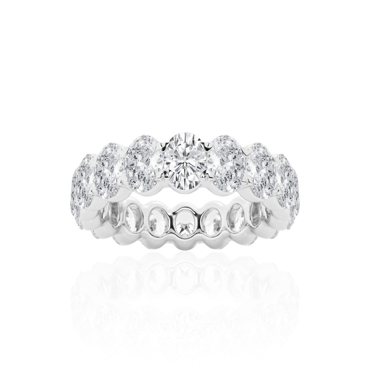 Oval Infinity Band in 14k White Gold