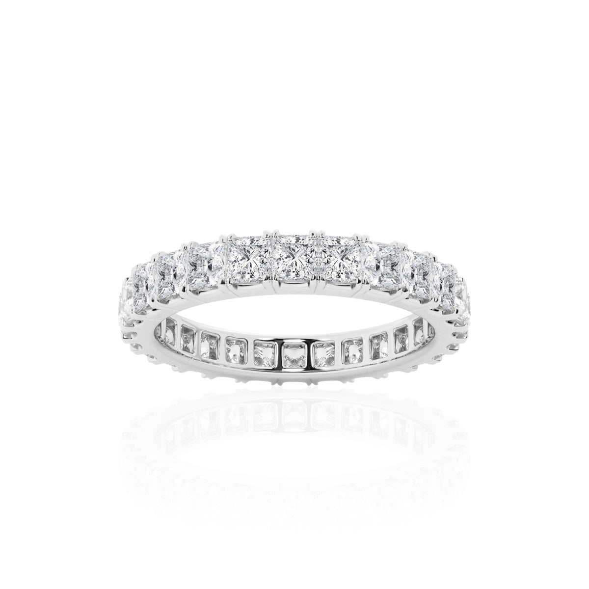 Princess Eternity Band in 14k White Gold