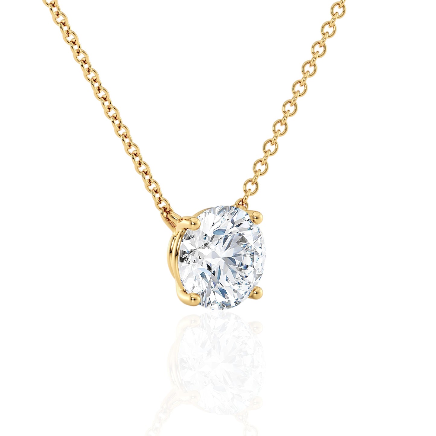Solitaire Round Brilliant Pendant Necklace