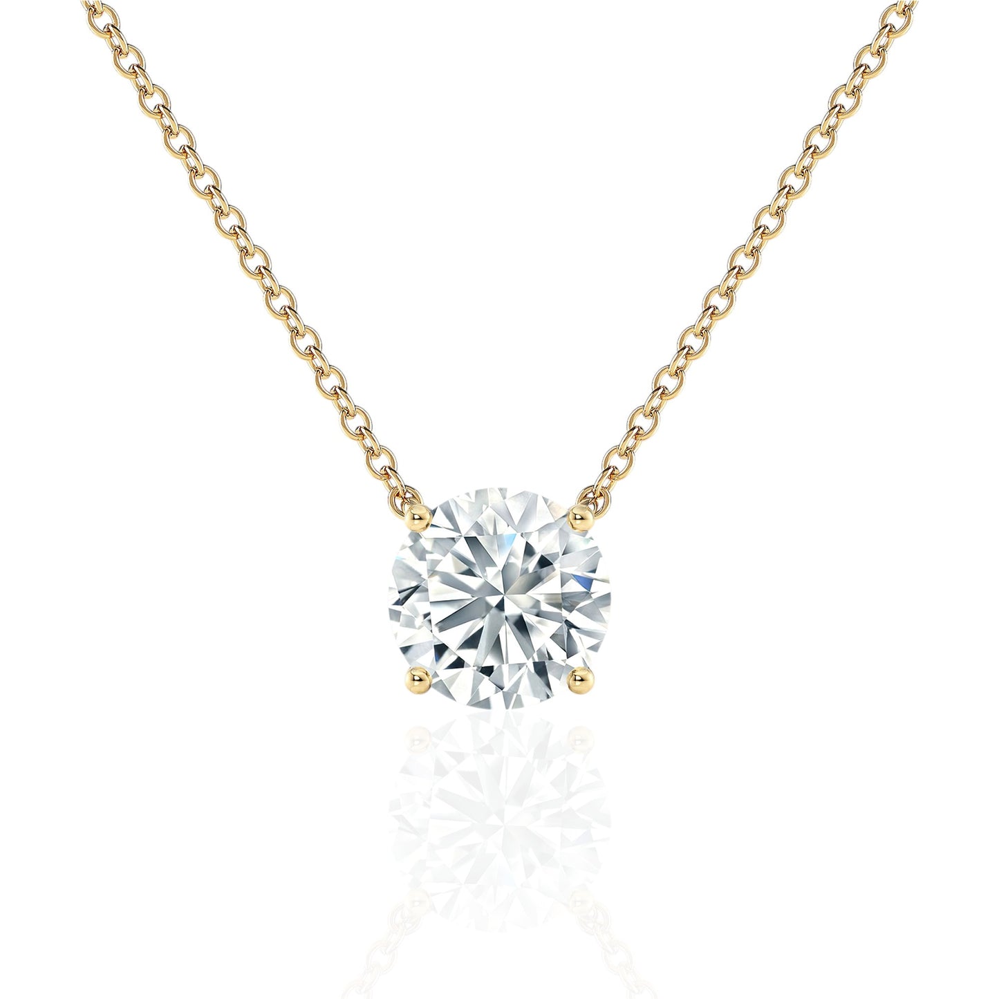 Solitaire Round Brilliant Pendant Necklace