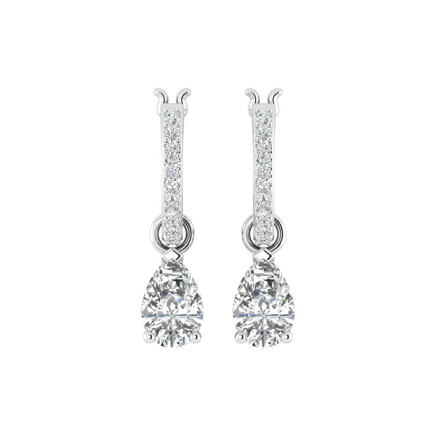 Tear Drop Pear Hoop Earrings (TCW: 2.5)