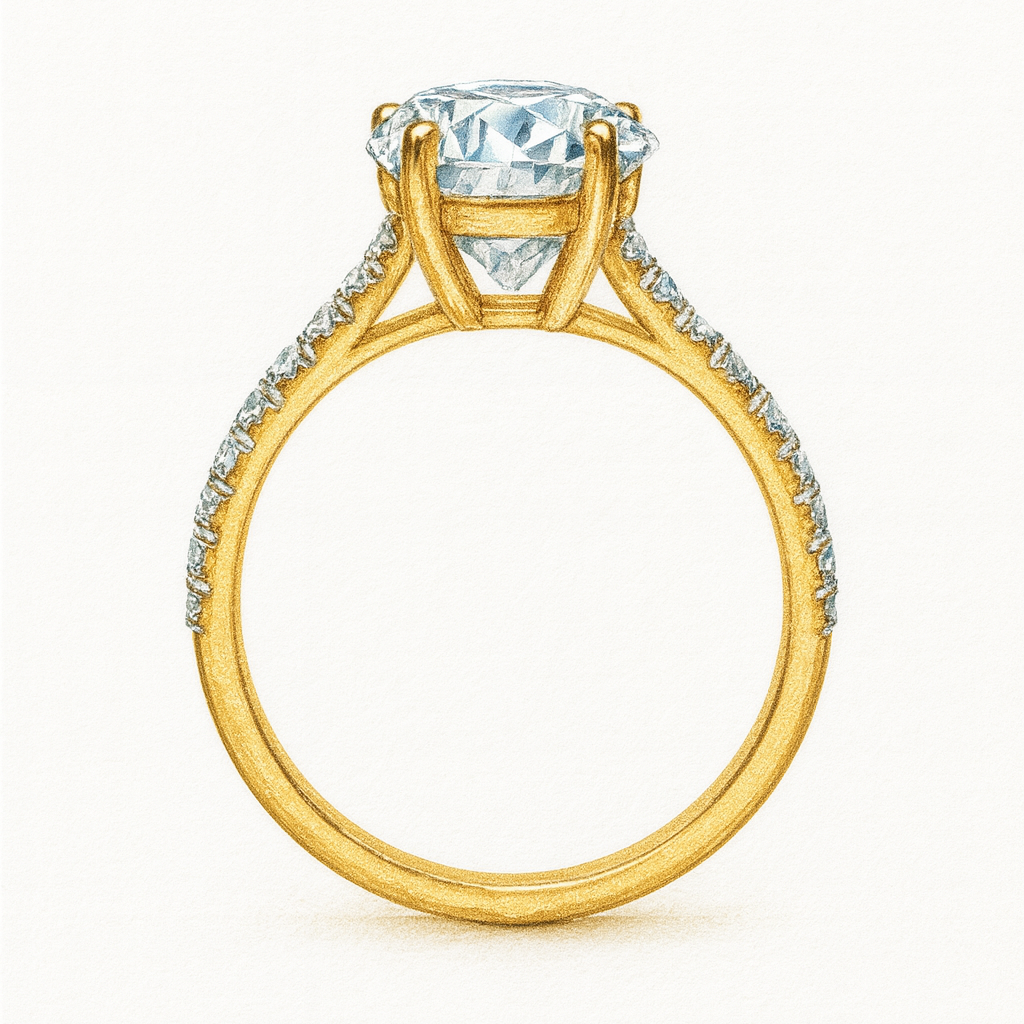 Cathedral Gold Diamond Ring