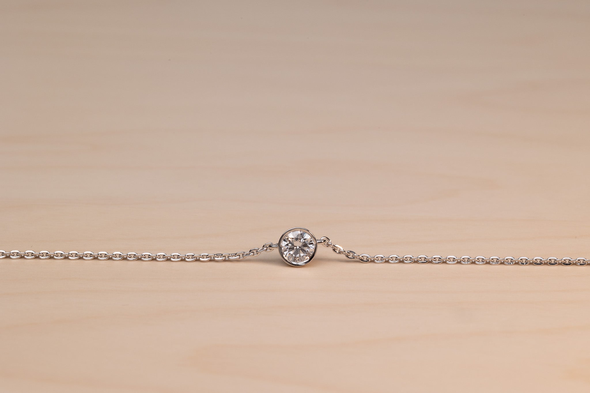 Round Diamond Bezel Pendant Necklace