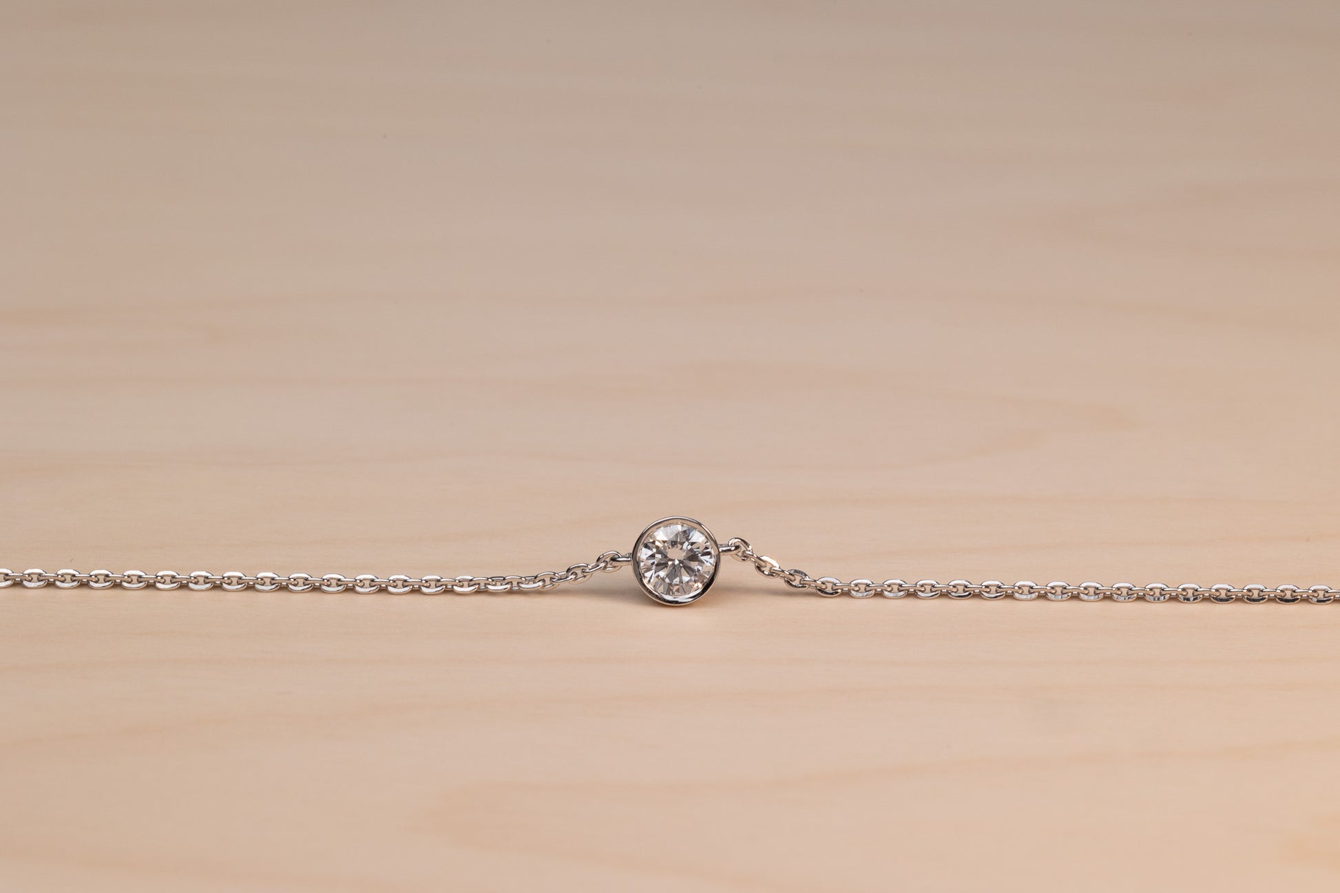 Round Diamond Bezel Pendant Necklace