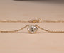 Oval Diamond Bezel Pendant Necklace