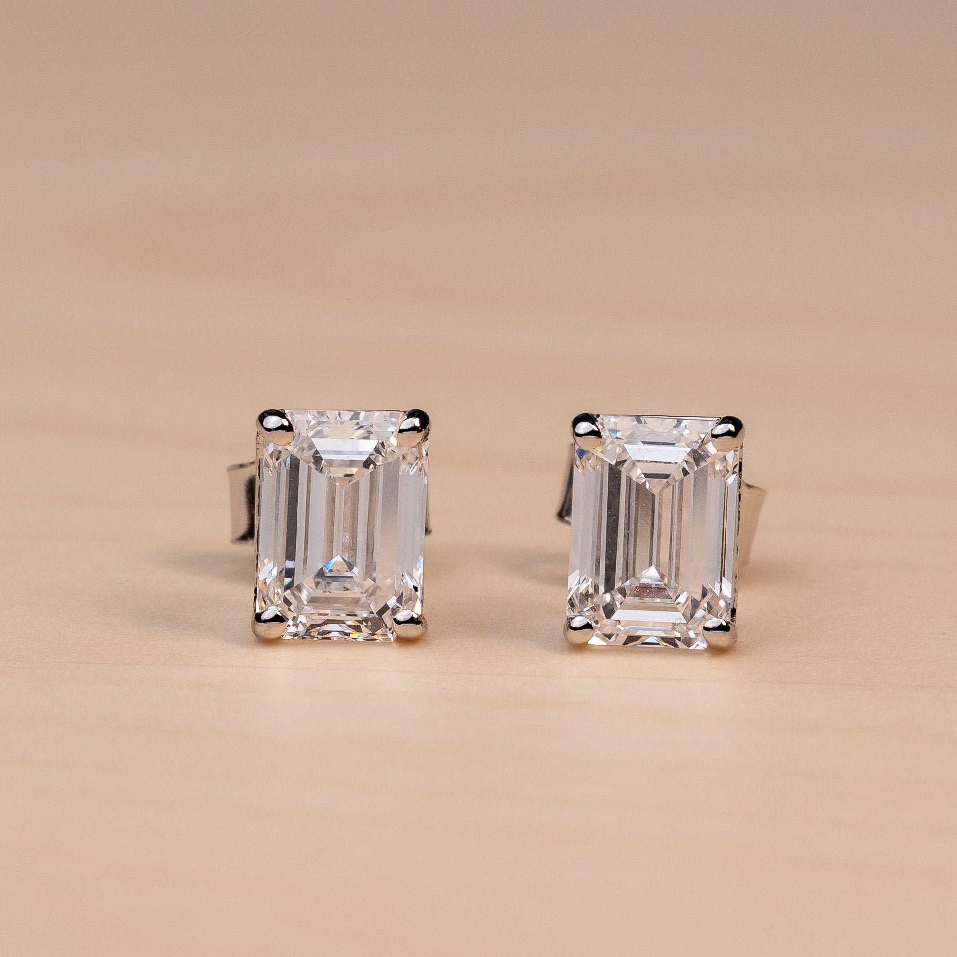Emerald Solitaire Studs
