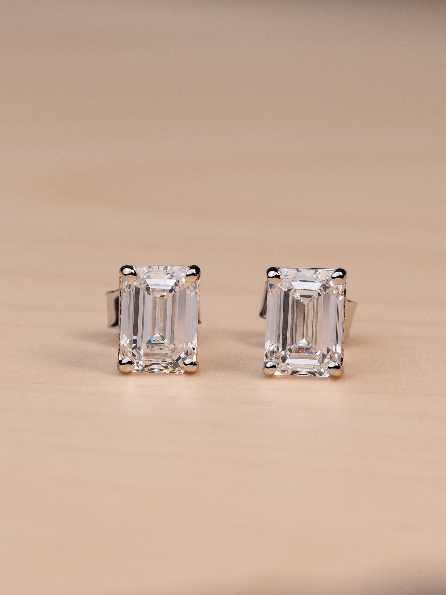 Emerald Solitaire Studs
