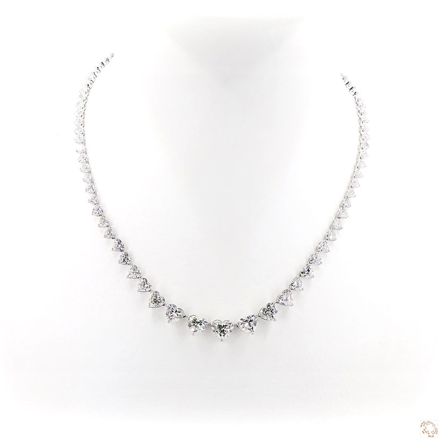 Vara Love Necklace- Heart Shaped Tennis Necklace