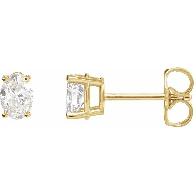 Oval Solitaire Studs