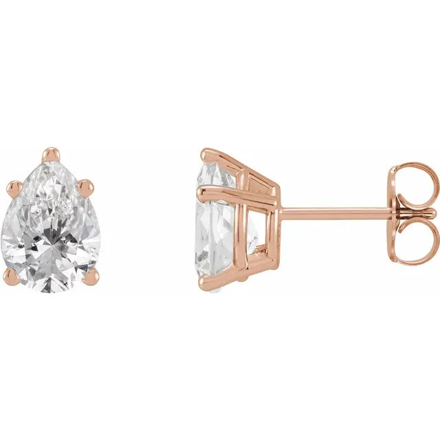 Pear Solitaire Studs