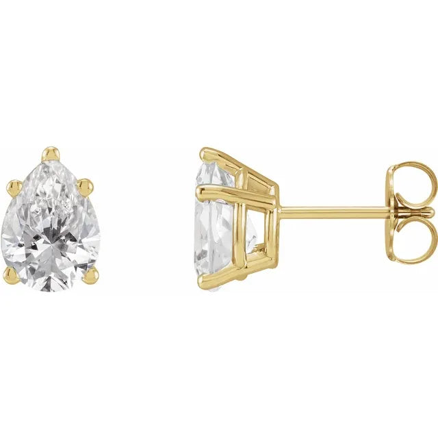 Pear Solitaire Studs