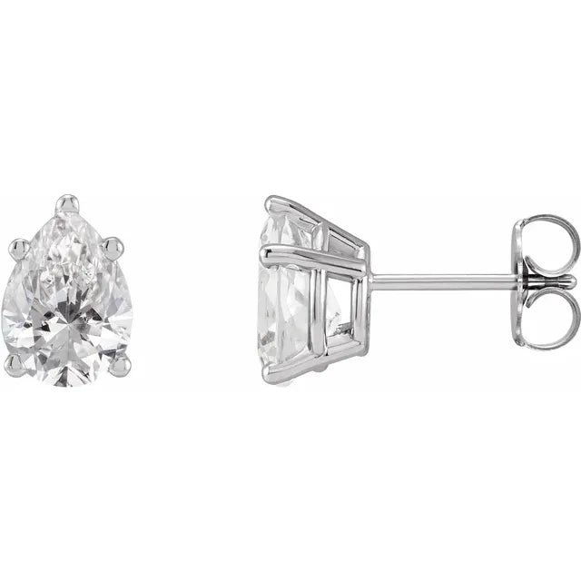 Pear Solitaire Studs