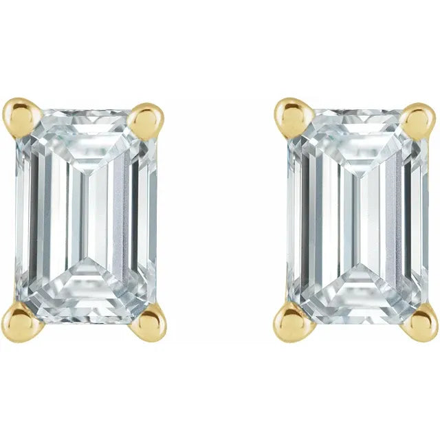 Emerald Solitaire Studs