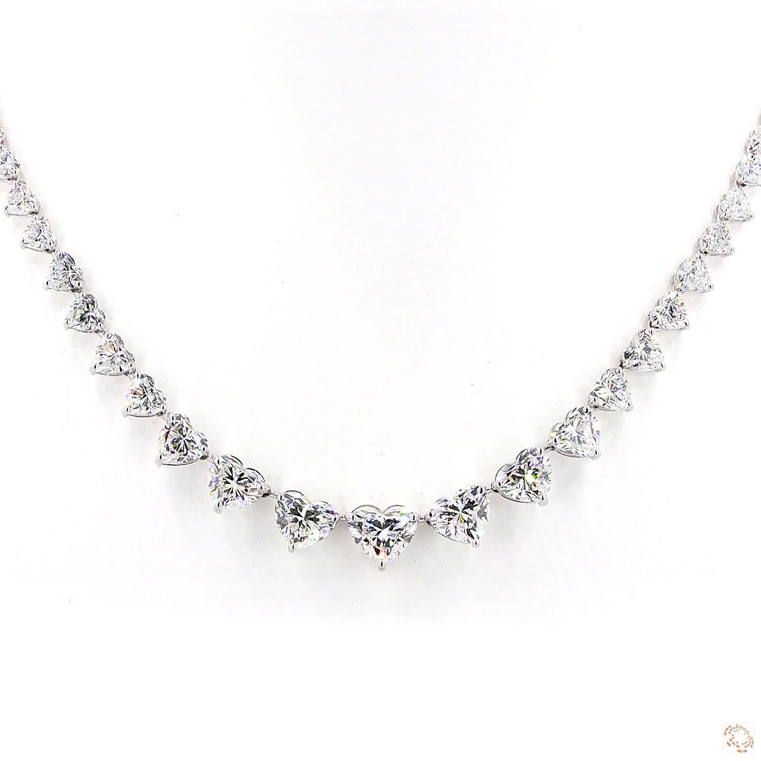 Vara Love Necklace- Heart Shaped Tennis Necklace
