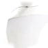 Diamond necklace on a white mannequin with a white background