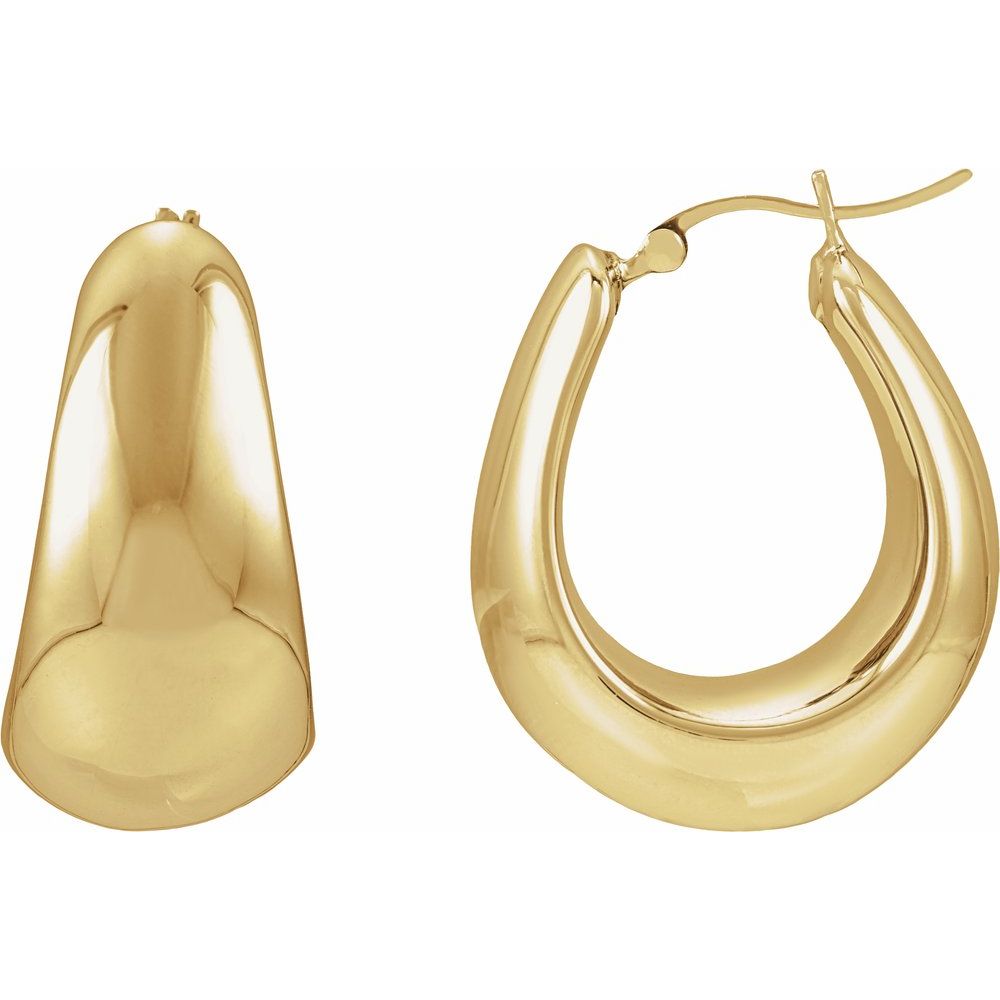 Dome Hoops - 14K Yellow Gold