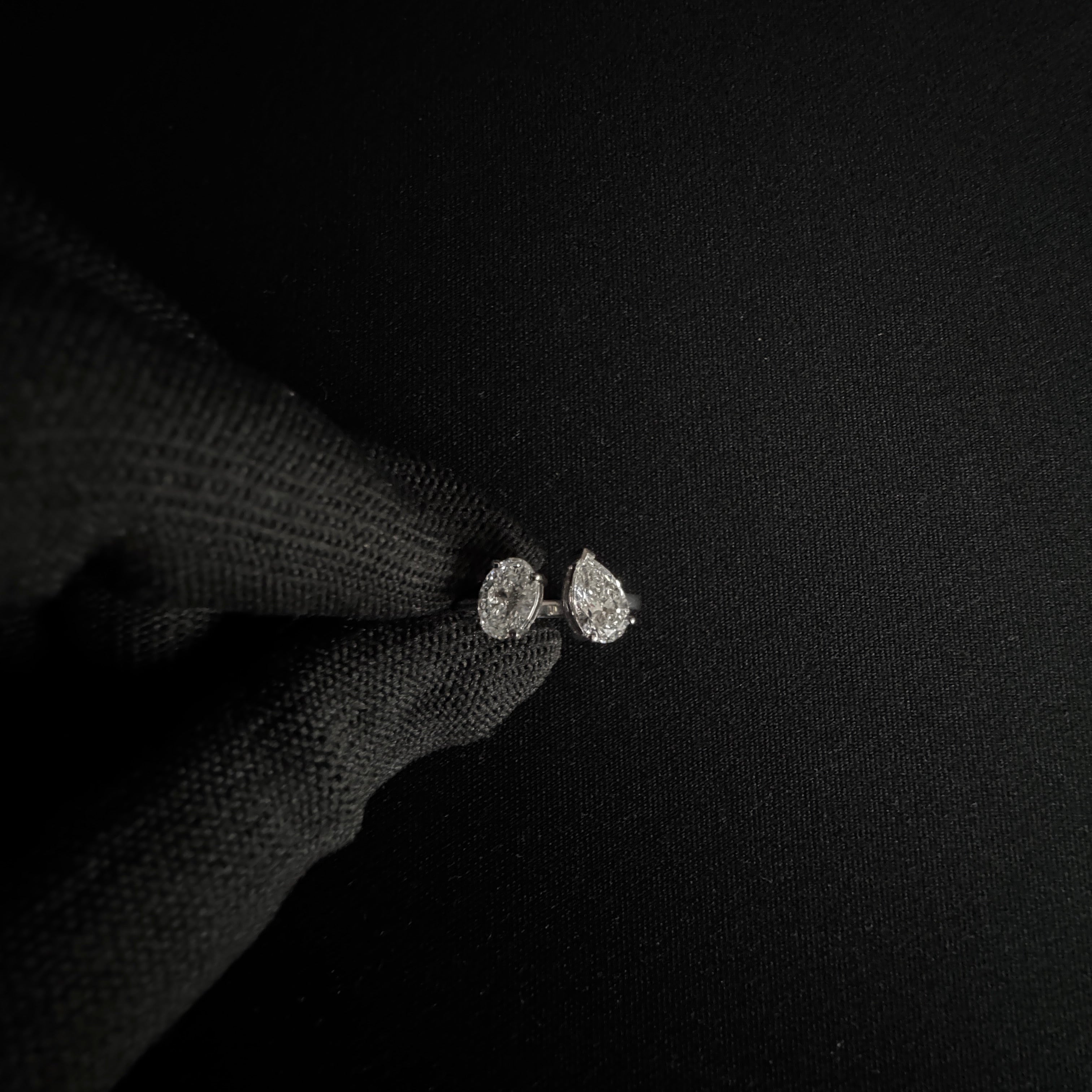 Double Stone Oval & Pear Ring (TCW: 2.12)
