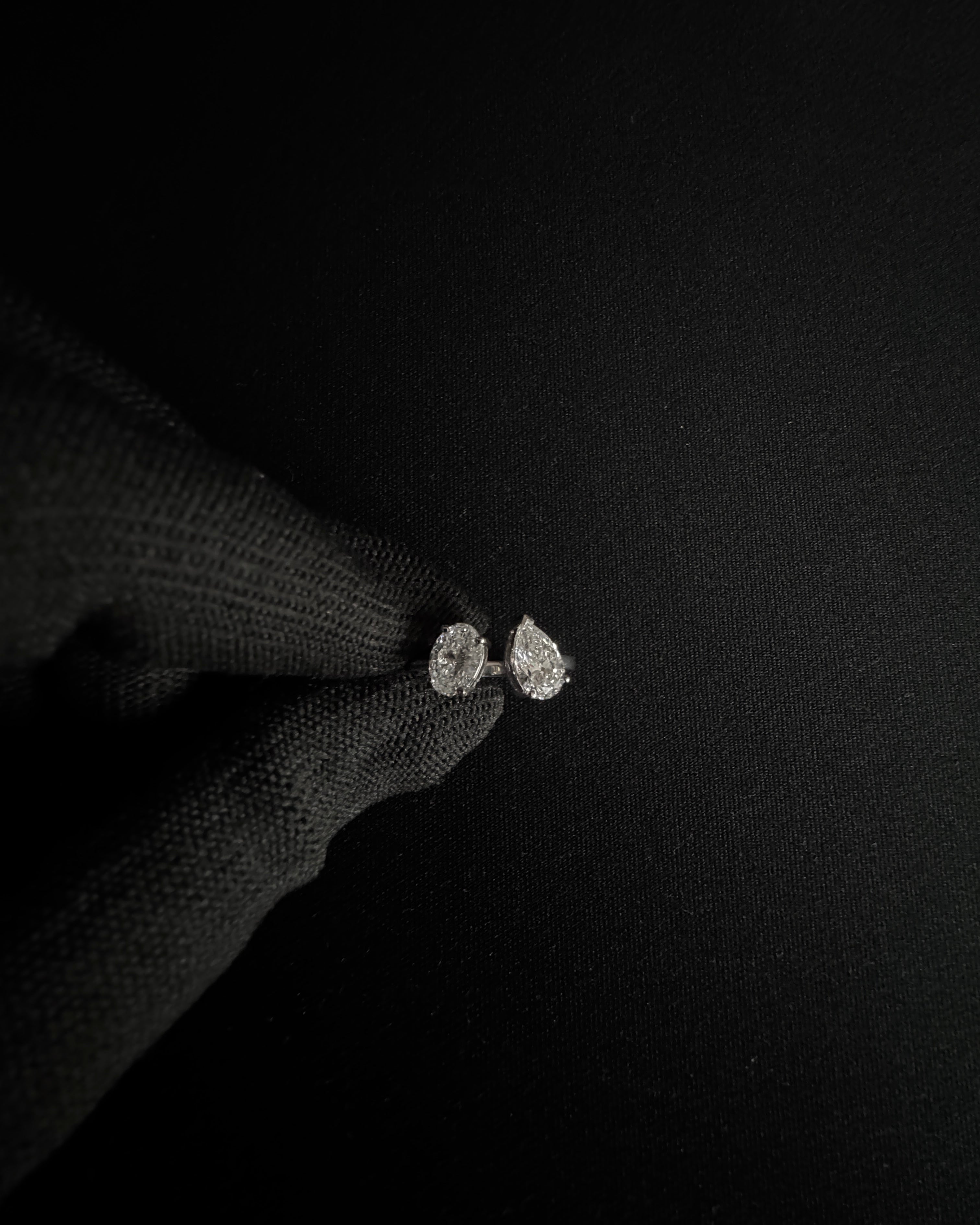Double Stone Oval & Pear Ring (TCW: 2.12)