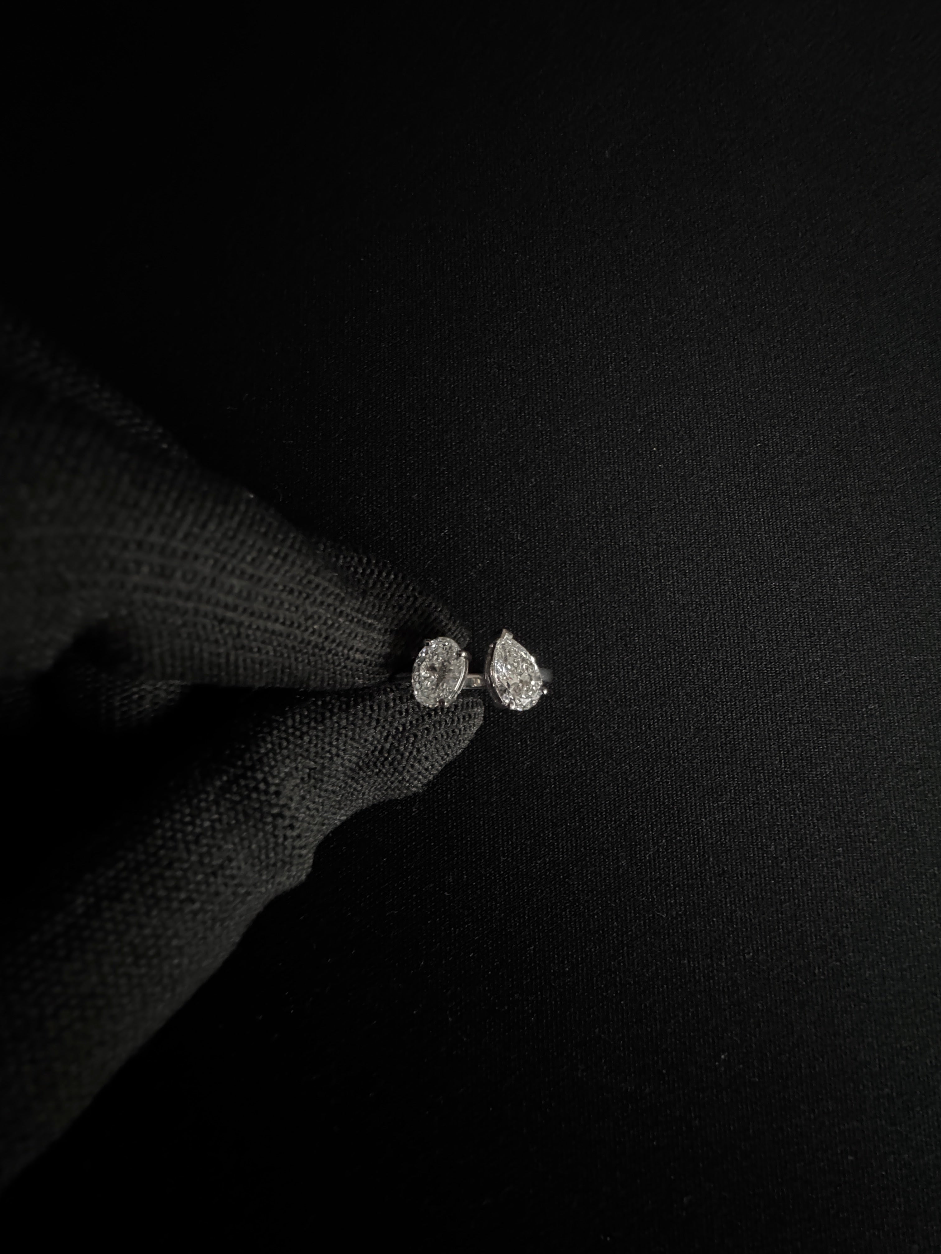 Double Stone Oval & Pear Ring (TCW: 2.12)