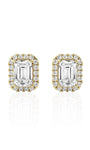 Emerald Round Brilliant Halo Earrings (TCW: 1.26)