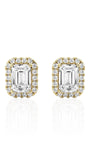 Emerald Round Brilliant Halo Earrings (TCW: 1.26)