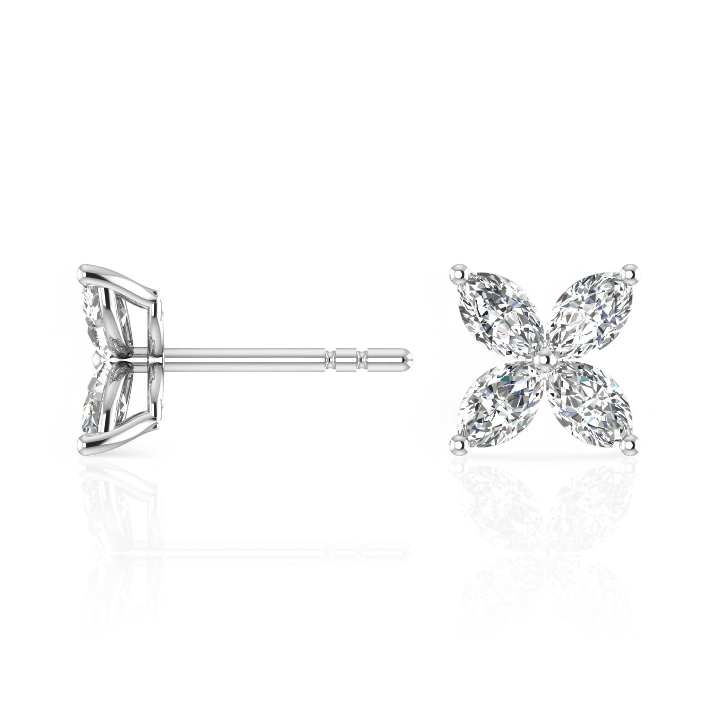 Fleur Marquise Diamond Earrings (TCW: 1.97)
