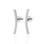 Arc Round Brilliant Diamond Earrings