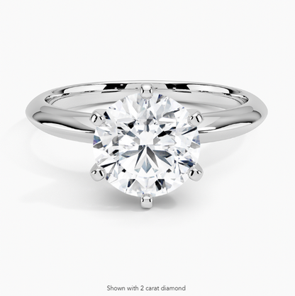 Six Prong Round Brilliant Diamond Engagement Ring