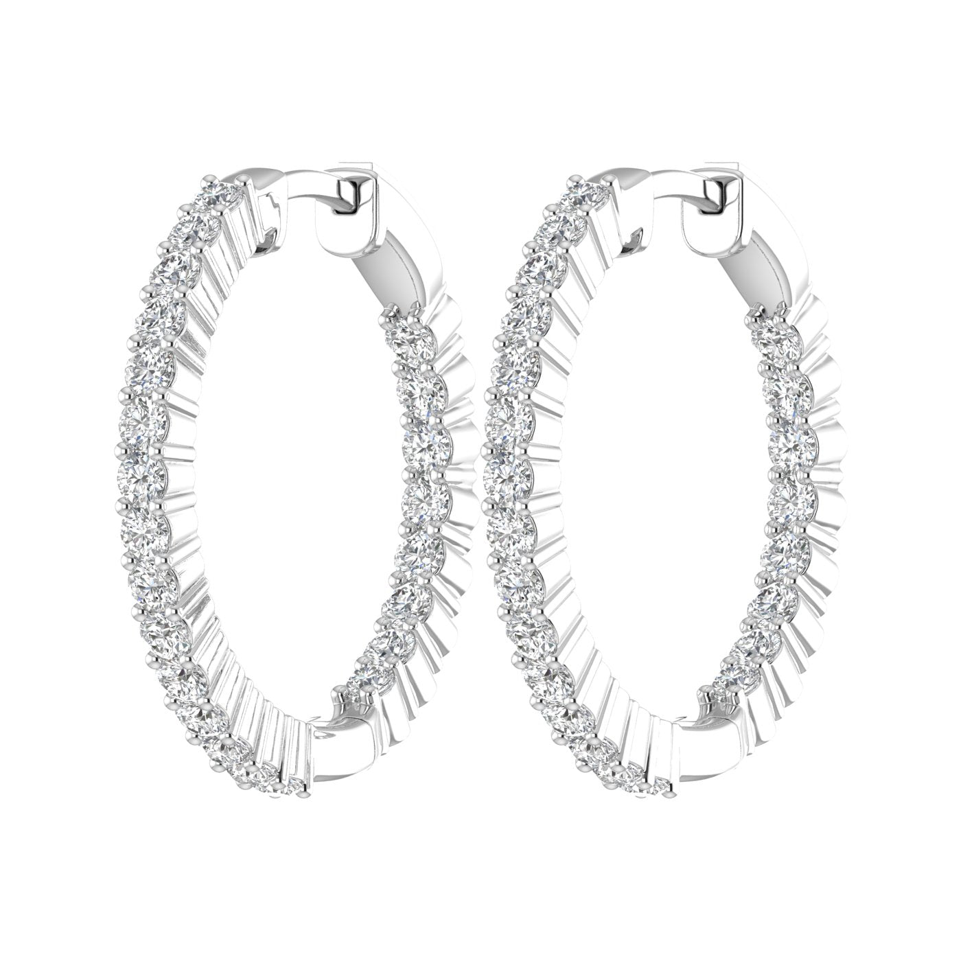 Chelsea Round Brilliant Diamond Hoop Earrings (TCW: 1)