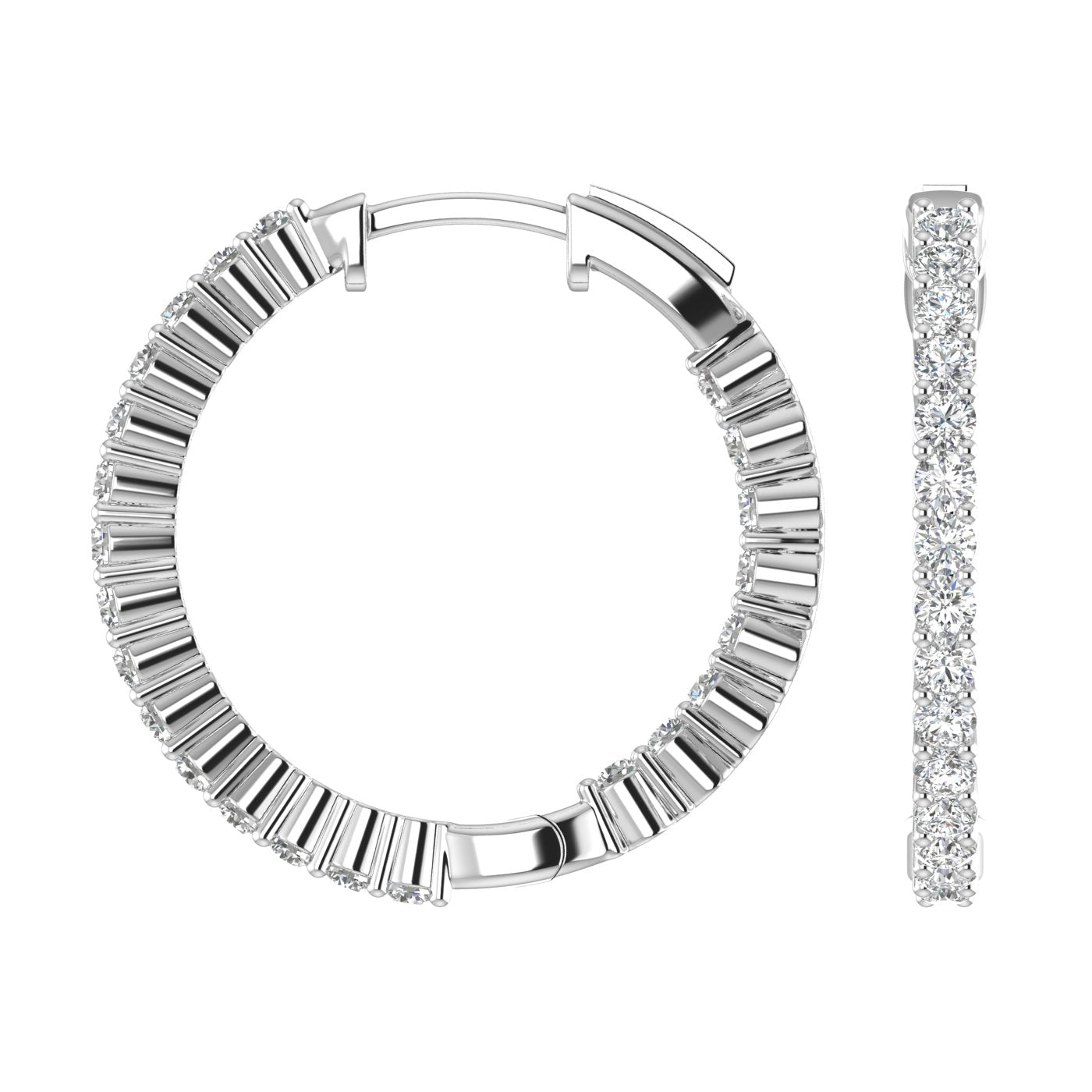 Chelsea Round Brilliant Diamond Hoop Earrings (TCW: 1)