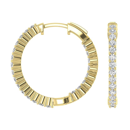 Chelsea Round Brilliant Diamond Hoop Earrings (TCW: 1)
