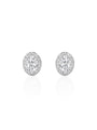 Oval Round Brilliant Halo Earrings