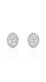 Oval Round Brilliant Halo Earrings