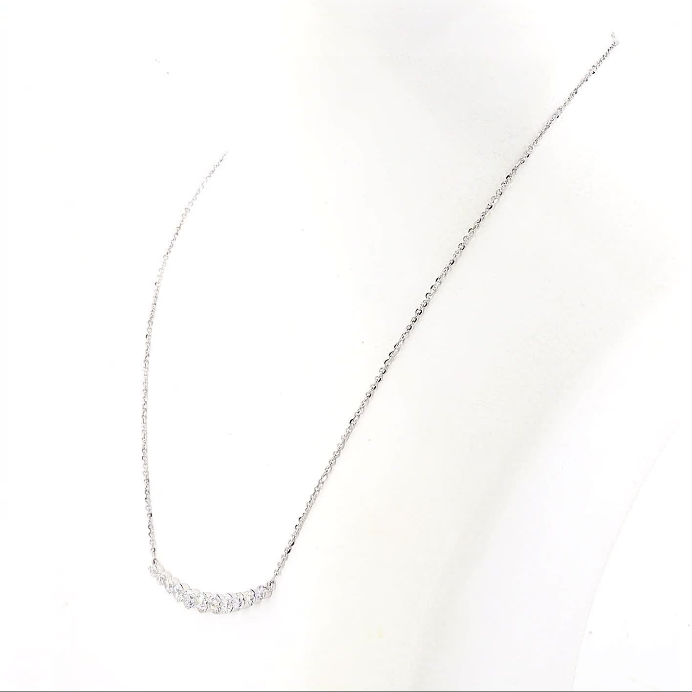 Round Diamond Line Necklace
