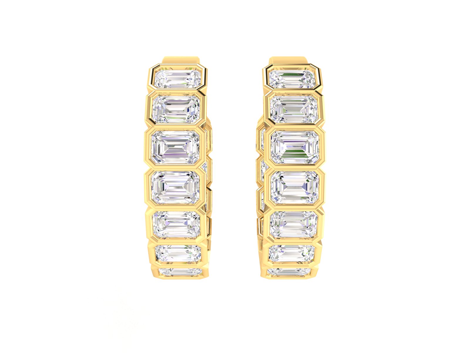 Emerald Bezel Hoops