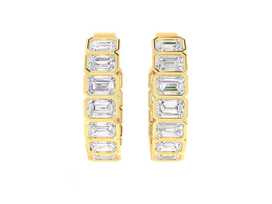 Emerald Bezel Hoops