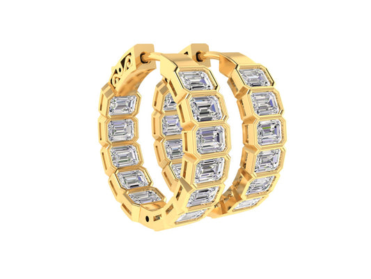 Emerald Bezel Hoops