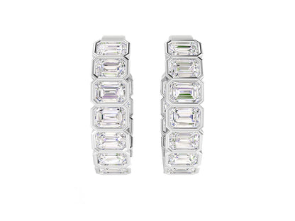 Emerald Bezel Hoops
