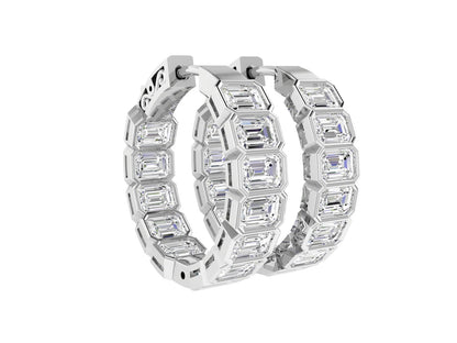 Emerald Bezel Hoops