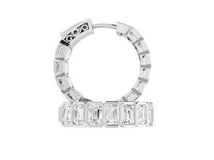 Emerald Bezel Hoops