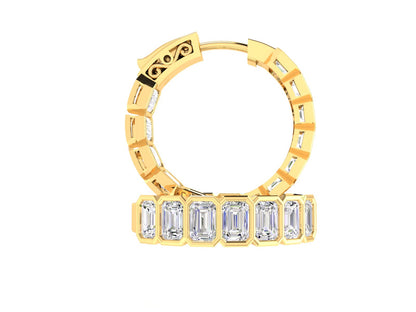 Emerald Bezel Hoops