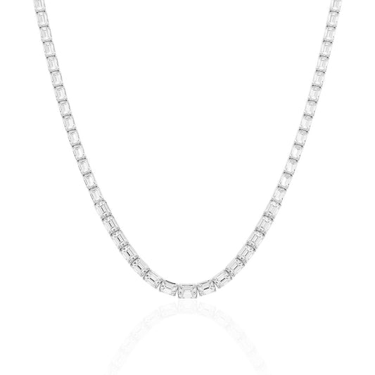 Emerald East-West Tennis Necklace