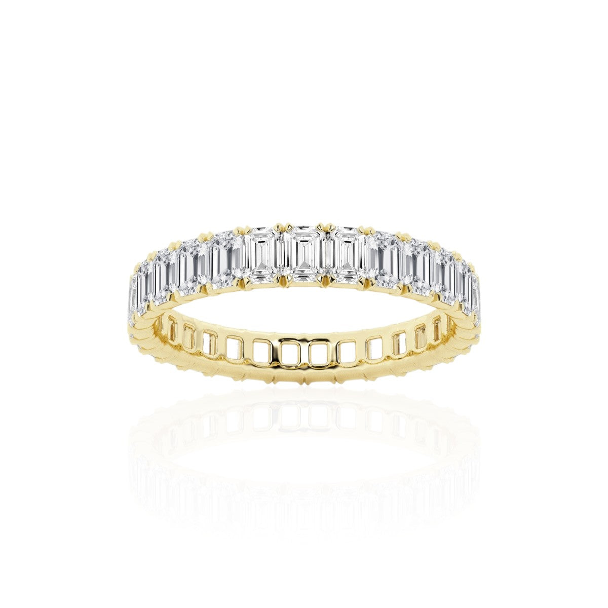 Emerald Eternity Band in 14k Yellow Gold
